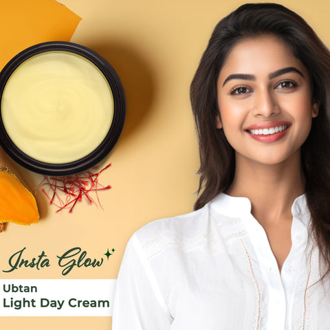 Good Vibes Ubtan De-tan Glow Light Day Cream with Power of Serum | Oil free, Tan free, Depigmentation (50 gm)
