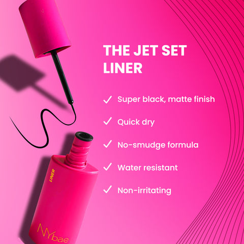 NY Bae 3 in 1 Enhancer | Smudgeproof Matte Eyeliner | Volumizing Mascara | Brow Serum - Primes Sets & Shapes | Magnetic Case | Eye Makeup | Travel Kit (18 ml)