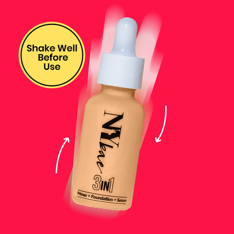 NY Bae 3 IN 1 Serum Foundation - Cool Vanilla 02 (30 ml) | Infused with Primer | Moisturising I Glowing Korean Skin I Celeb Glow | Dewy Makeup | Evens Skin Tone | Ultra Glow