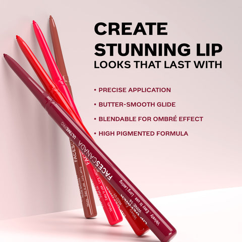 FACES CANADA Ultime Pro Lip Definer - Mocha Brown 13,0.35 gm | Rich & Creamy Texture | Matte Finish | Fuller & Brighter Lips | Easily Blendable | Highly Pigmented | Waterproof & Smudgeproof
