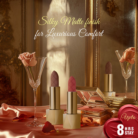 FACES CANADA Comfy Silk Obsession Lipstick - Passionate Pink 01, 4 gm | Creamy Matte Finish | Highly Pigmented | 8 Hours Long Stay | Luxurious & Elegant | Glides Effortlessly | Silky Smooth Texture | Hydrating Lips