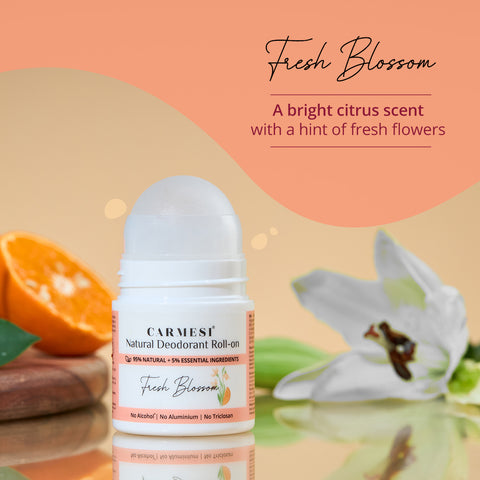 Carmesi Natural Deodorant Roll-On (Fresh Blossom) 50 ml