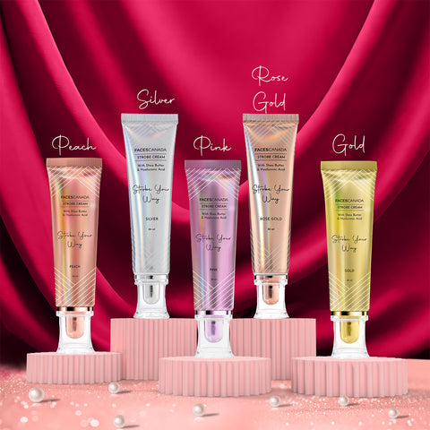 FACES CANADA Strobe Cream - Gold, 30 ml | Primer + Highlighter + Moisturizer | Shea Butter & Hyaluronic Acid | Intense Hydration | Flawless Radiant Dewy Skin | Illuminating & Glowing Makeup Base