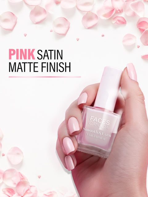 FACES CANADA Smooth & Even Nail Primer, 5ml | Vitamin E & Rose Quartz | Rose Flower Extract | Satin Matte Finish | Hydrated, Nourished & Brighter Nails | Blurs Imperfections | Conceals Ridges