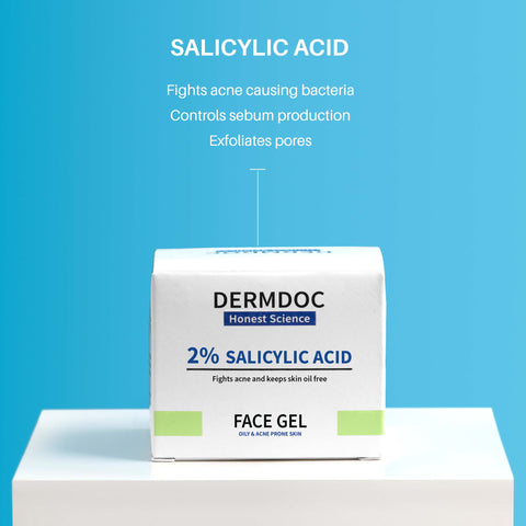 DermDoc by Purplle 2% Salicylic Acid Anti Acne Face Gel (50 gm) | salicylic acid gel | cleansing salicylic acid | face gel cream | face gel for oily skin