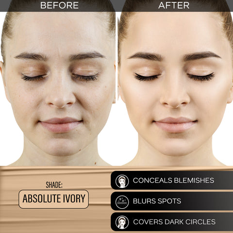 FACES CANADA All Day Hydra Matte Foundation - Mini | 3-in-1 Foundation + Moisturizer + SPF 30 | 24 HR Aloe Hydration & Vitamin C | 10HR Long Wear | Medium to High Buildable Coverage | Absolute Ivory | 18 ml