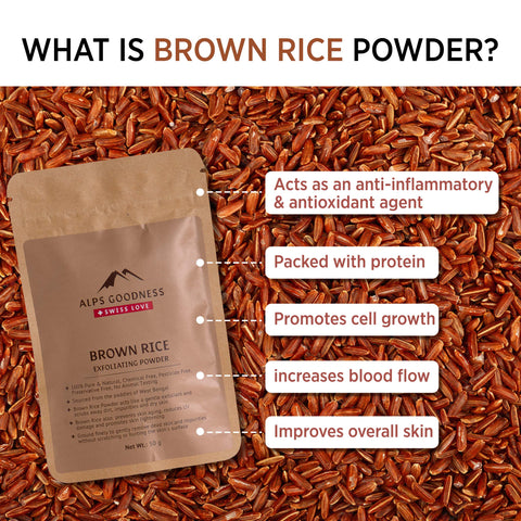 Alps Goodness Brown Rice Exfoliating Powder (50 gm) | 100% Natural Powder Gentle Exfoliation | Scrub for sensitive skin