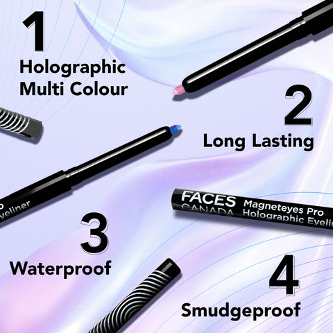 FACES CANADA Magneteyes Pro Holographic Eyeliner - Earthy Wonder 04, 0.25 gm | Multichrome / Duochrome Eyeliner | Metallic & Shimmer Finish | Longlasting | Waterproof & Smudgeproof