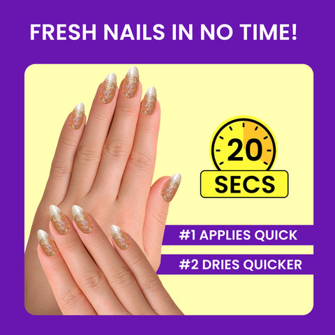 NY Bae Color Rush Nail Paint - Glam Giltter 02 (5.6 ml) | Chip Resistant | Long Lasting | Quick Dry | Gel Nail Polish