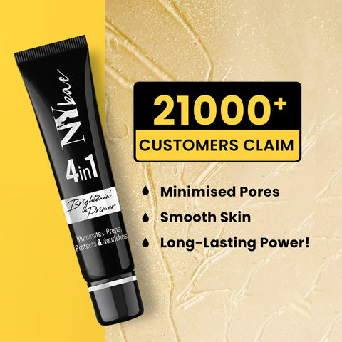 NY Bae 4IN1 Brightenin' Primer (15 gm) | Bright Skin | Pore Minimising | Golden Glow | Long Lasting Makeup | Glowy Face Base