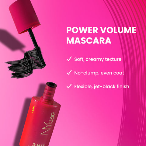 NY Bae 3 in 1 Enhancer | Smudgeproof Matte Eyeliner | Volumizing Mascara | Brow Serum - Primes Sets & Shapes | Magnetic Case | Eye Makeup | Travel Kit (18 ml)