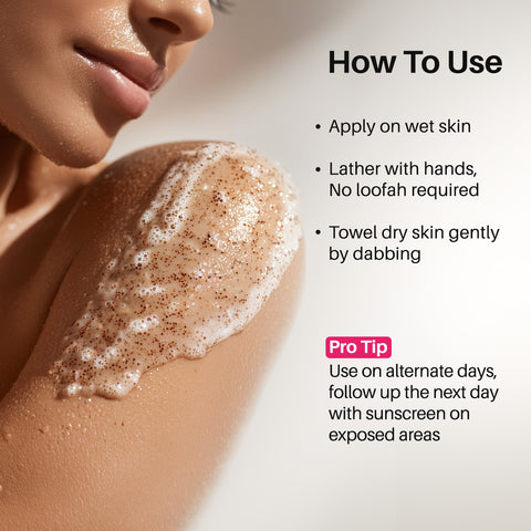 DermDoc Exfoliglow Body Wash with 2% Lactic Acid (AHA) & 1% Salicylic Acid (BHA)