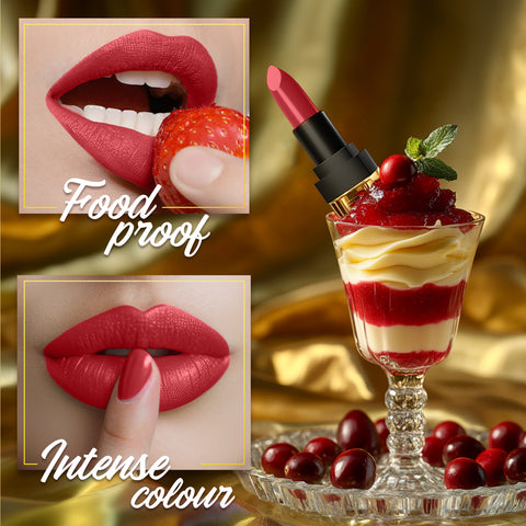 FACES CANADA Comfy Matte Velvet Touch Lipstick - Cranberry Compote 13, 4.2 gm | Velvety Matte Finish | 8HR Longstay | Intense Colour | Hydrating Lips | Smooth Application | Foodproof & Crackproof