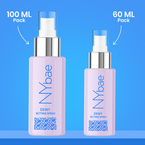 NY Bae Dewy Setting Spray (60 ml) | Glowing Skin | Dewy Makeup Fixer | Long Lasting Makeup | Crease-Free | Hydrating Face Mist | Hyaluronic Acid | Normal To Dry Skin