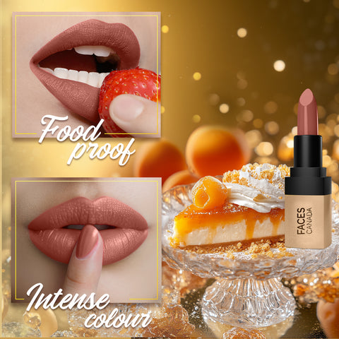 FACES CANADA Comfy Matte Velvet Touch Lipstick - Apricot Jam 15, 4.2 gm | Velvety Matte Finish | 8HR Longstay | Intense Colour | Hydrating Lips | Smooth Application | Foodproof & Crackproof