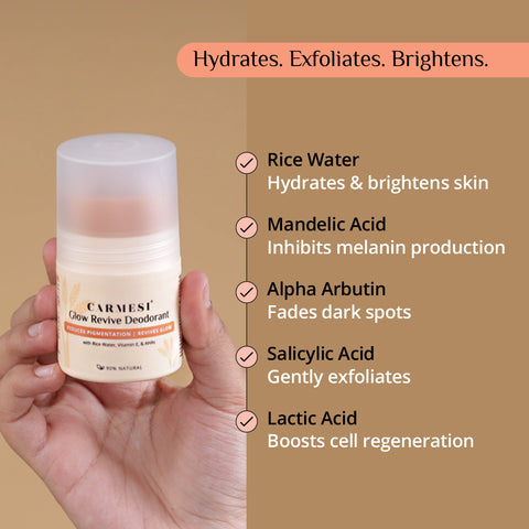 Carmesi Glow Revive Underarm Roll On Deodorant for Women 50ml