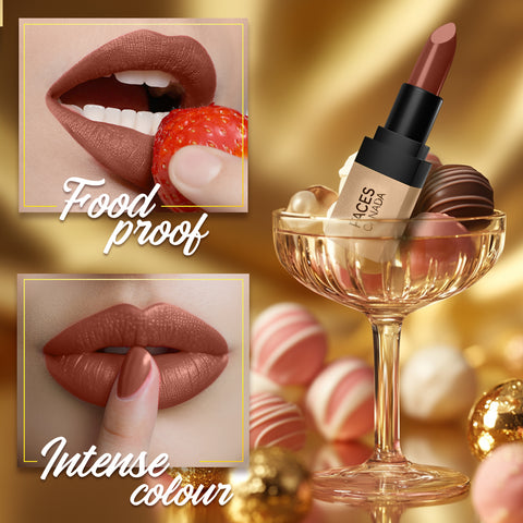 FACES CANADA Comfy Matte Velvet Touch Lipstick - Cocoa Truffle 06, 4.2 gm | Velvety Matte Finish | 8HR Longstay | Intense Colour | Hydrating Lips | Smooth Application | Foodproof & Crackproof