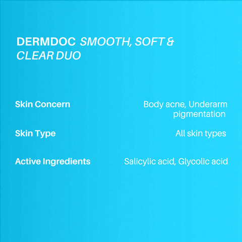 DERMDOC Combo Kit for Smooth & Clear Skin | 5% Glycolic Acid Under Arm Treatment Spray (100 ml) | 2% Salicylic Acid Body Acne Treatment Spray (100 ml) | body & back acne treatment dark underarms dark patches