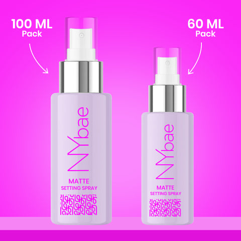 NY Bae Matte Setting Spray (60 ml) | Mattifies Skin | Makeup Fixer | Long Lasting Makeup | Crease-Free | Hydrating Face Mist | Green Tea Extracts | Normal To Oily Skin