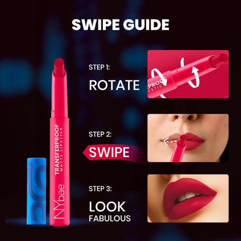 NY Bae Transfer-proof Matte Crayon Lipstick – Pumpkin Spice 07 - 2 gm Creamy & Moisturizing | Vitamin E| Feather Light Texture | 12 shades for all Indian skin tones | Smudge Proof | Retractable Easy to Use | Smooth Application | 8 hrs+ Stay