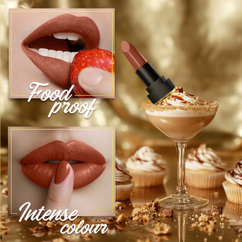 FACES CANADA Comfy Matte Velvet Touch Lipstick - Toffee Drizzle 08, 4.2 gm | Velvety Matte Finish | 8HR Longstay | Intense Colour | Hydrating Lips | Smooth Application | Foodproof & Crackproof