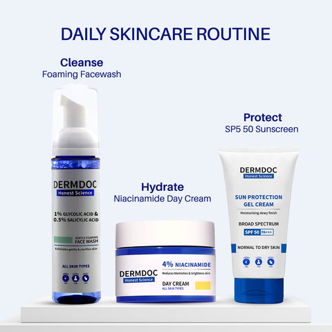 DERMDOC by Purplle 1% Glycolic Acid & 0.5% Salicylic Acid Gentle Foaming Face Wash (80 ml) | foaming face wash for oily acne-prone skin | AHA BHA glow face wash | glowing & fair skin