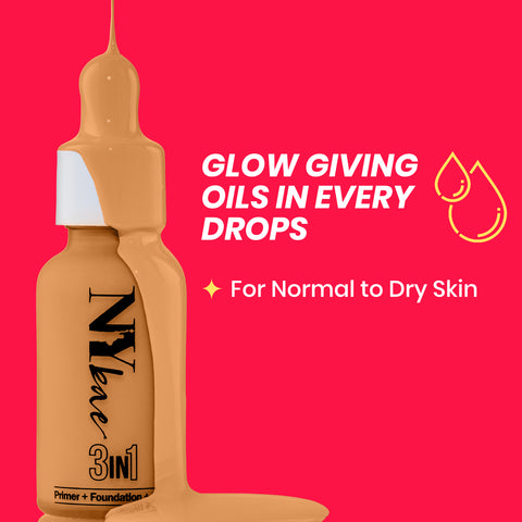 NY Bae 3 IN 1 Serum Foundation - Cool Toffee 11 (30 ml) | Infused with Primer | Moisturising I Glowing Korean Skin I Celeb Glow | Dewy Makeup | Evens Skin Tone | Ultra Glow