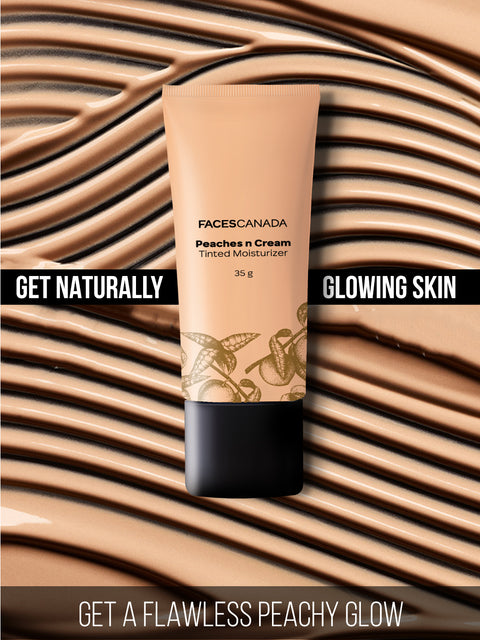 FACES CANADA Peaches N Cream Tinted Moisturizer - Honey Beige 03, Full Size (35 gm) | Soft Peachy, Natural Glow | Lightly Tinted BB Cream | Non Oily Lightweight Gel Formula | Blends Easily | Suitable For All Skin Types