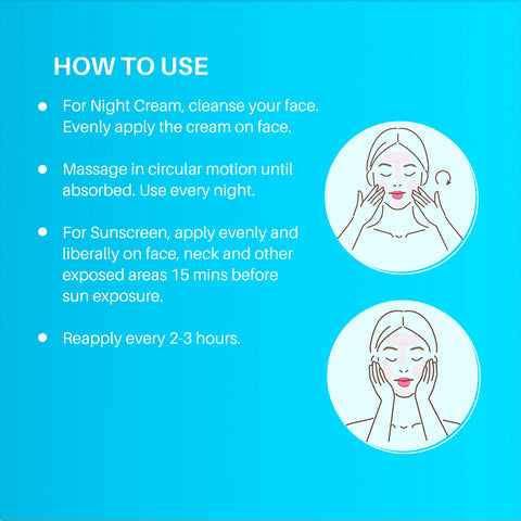 DERMDOC Glow & Protect Combo (Combo of 2) | 2% Kojic Acid Glow Fusion Formula Night Cream (50 gm) | UVA & UVB Broad Spectrum Sun Protection Gel Cream with SPF 40 PA+++ (50 gm)