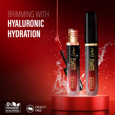 FACES CANADA Comfy Matte Wow Liquid Lipstick - Choco Couture 01, 3.8 ml | One Swipe Application | Highly Pigmented | Comfortable Wear | Glides Smoothly | Long Lasting | Transferproof