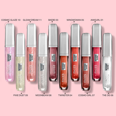 FACES CANADA Beyond Shine Lip Gloss - Gleam Dream 11, 3.8 ml | Lightweight Non-Sticky Luxurious Texture For Glossy Lips | Shimmer Finish | Instant Shine | Fuller, Supple & Plump Lips | 24HR Hydration