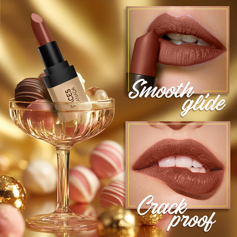 FACES CANADA Comfy Matte Velvet Touch Lipstick - Cocoa Truffle 06, 4.2 gm | Velvety Matte Finish | 8HR Longstay | Intense Colour | Hydrating Lips | Smooth Application | Foodproof & Crackproof