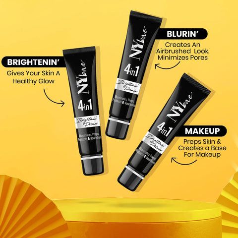NY Bae 4IN1 Brightenin' Primer (15 gm) | Bright Skin | Pore Minimising | Golden Glow | Long Lasting Makeup | Glowy Face Base