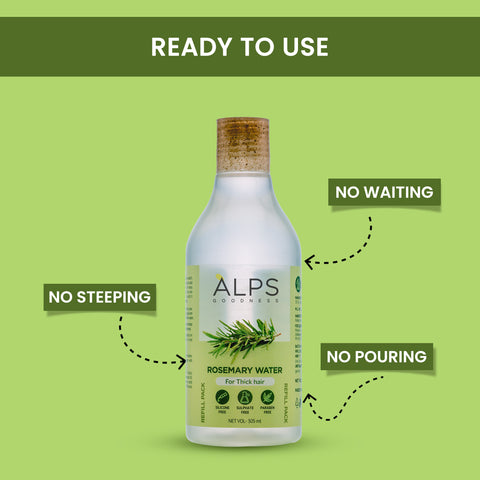 Alps Goodness Rosemary Water Refill Pack (305 ml) | Boosts Hair Growth | Reduces Hair Fall | Hair Spray for Hair Growth | Viral Rosemary Water