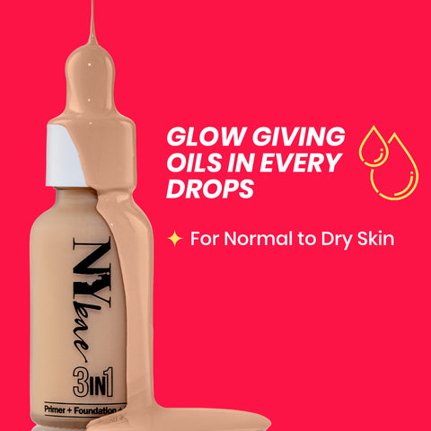 NY Bae 3 IN 1 Serum Foundation - Warm Milk 09 (30 ml) | Infused with Primer | Moisturising I Glowing Korean Skin I Celeb Glow | Dewy Makeup | Evens Skin Tone | Ultra Glow