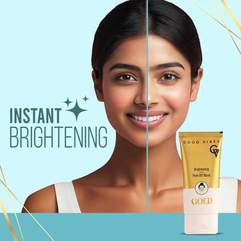 Good Vibes New & Improved Gold Brightening Peel Off Mask with Instant Brightening Instant Firming and Natural Botox Effect (50 gm)