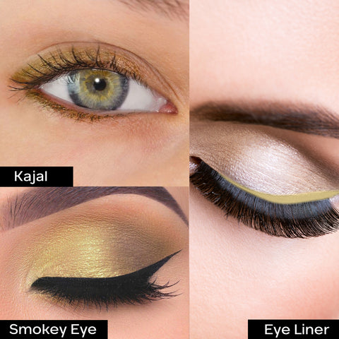 FACES CANADA Ultime Pro Intense Gel Kajal With Smudger & Sharpener - Sand Beige, 1.2 gm | 24 Hr Long Stay | Waterproof & Smudgeproof | One Swipe Smooth Application | 3-in-1 Kajal, Eyeliner