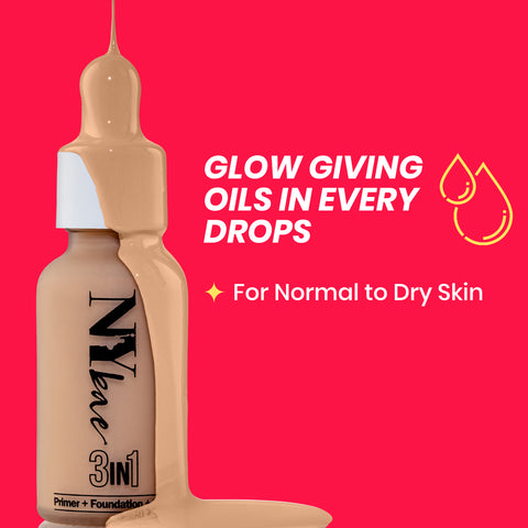 NY Bae 3 IN 1 Serum Foundation- Cool Pearl 10 (30 ml) | Infused with Primer | Moisturising I Glowing Korean Skin I Celeb Glow | Dewy Makeup | Evens Skin Tone | Ultra Glow