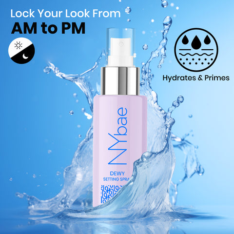NY Bae Dewy Setting Spray (60 ml) | Glowing Skin | Dewy Makeup Fixer | Long Lasting Makeup | Crease-Free | Hydrating Face Mist | Hyaluronic Acid | Normal To Dry Skin