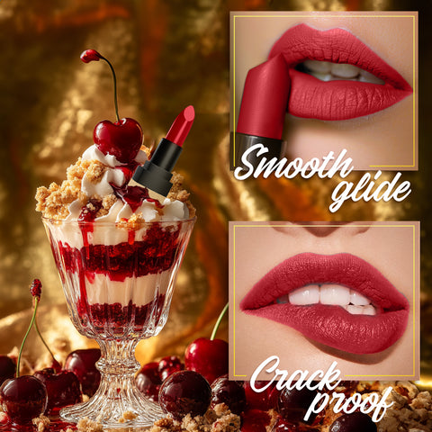 FACES CANADA Comfy Matte Velvet Touch Lipstick - Cherry Pie 02, 4.2 gm | Velvety Matte Finish | 8HR Longstay | Intense Colour | Hydrating Lips | Smooth Application | Foodproof & Crackproof