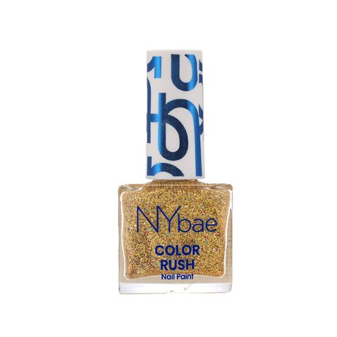 NY Bae Color Rush Nail Paint - Glam Giltter 02 (5.6 ml) | Chip Resistant | Long Lasting | Quick Dry | Gel Nail Polish