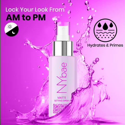 NY Bae Matte Setting Spray (60 ml) | Mattifies Skin | Makeup Fixer | Long Lasting Makeup | Crease-Free | Hydrating Face Mist | Green Tea Extracts | Normal To Oily Skin