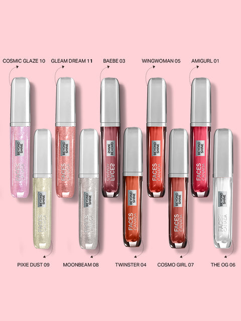 FACES CANADA Beyond Shine Lip Gloss - Wingwomen 05, 3.8 ml | Lightweight Non-Sticky Luxurious Texture For Glossy Lips | Instant Shine | Fuller, Supple & Plump Lips | 24HR Hydration
