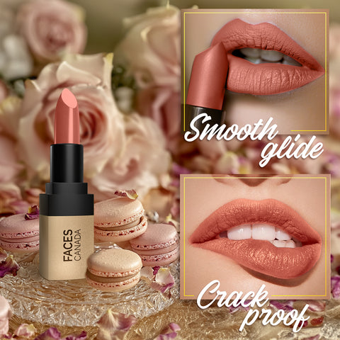 FACES CANADA Comfy Matte Velvet Touch Lipstick - Rose Macaron 09, 4.2 gm | Velvety Matte Finish | 8HR Longstay | Intense Colour | Hydrating Lips | Smooth Application | Foodproof & Crackproof