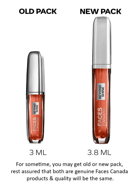 FACES CANADA Beyond Shine Lip Gloss - Twinster 04, 3.8 ml | Lightweight Non-Sticky Luxurious Texture For Glossy Lips | Instant Shine | Fuller, Supple & Plump Lips | 24HR Hydration