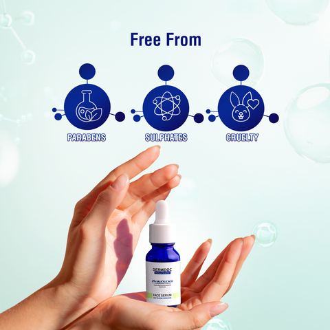 DERMDOC 2% Salicylic Acid Face Serum (30ml) | For Blackheads & Whiteheads | Targets Active Acne | Calms Irritation & Unclogs Pores