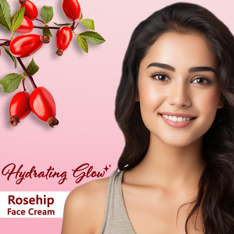 Good Vibes Rosehip Hydrating Glow Face Cream with Power of Serum | Deep Nourishing & Brightening (50 gm)