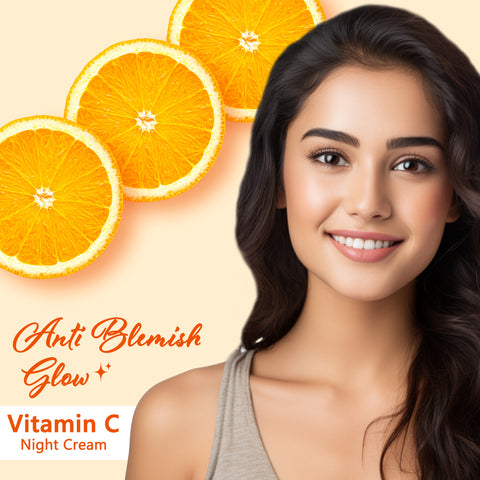 Good Vibes Anti-Blemish Vitamin C Glow Night Cream | Spotless, Brightening, Depigmentation, Reduces dark spot, Skin renewing, Sleep treatment (50 gm)