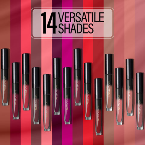 FACES CANADA Comfy Silk Liquid Lipstick - Ebony Rose 14, (3 ml) | Satin Matte HD Finish | Luxe Comfort | Longlasting | No Dryness | Smooth Texture | Mulberry Oil & Shea Butter For Plump Hydrated Lips