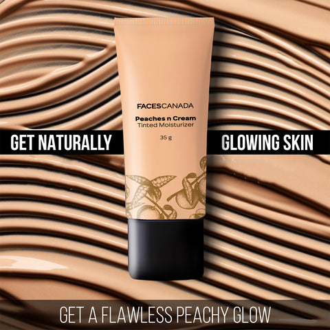 FACES CANADA Peaches N Cream Tinted Moisturizer Mini - Light 01, Mini Size (18 gm) | Soft Peachy, Natural Glow | Lightly Tinted BB Cream | Non Oily Lightweight Gel Formula | Blends Easily | Suitable For All Skin Types